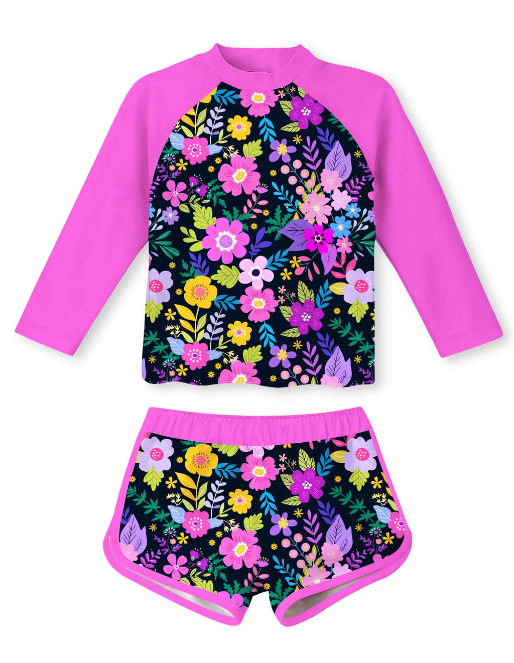 Vogseek Girls Rash Guard Two Pieces Swimsuit Long Sleeve Bathing Suit for 3-10 Years