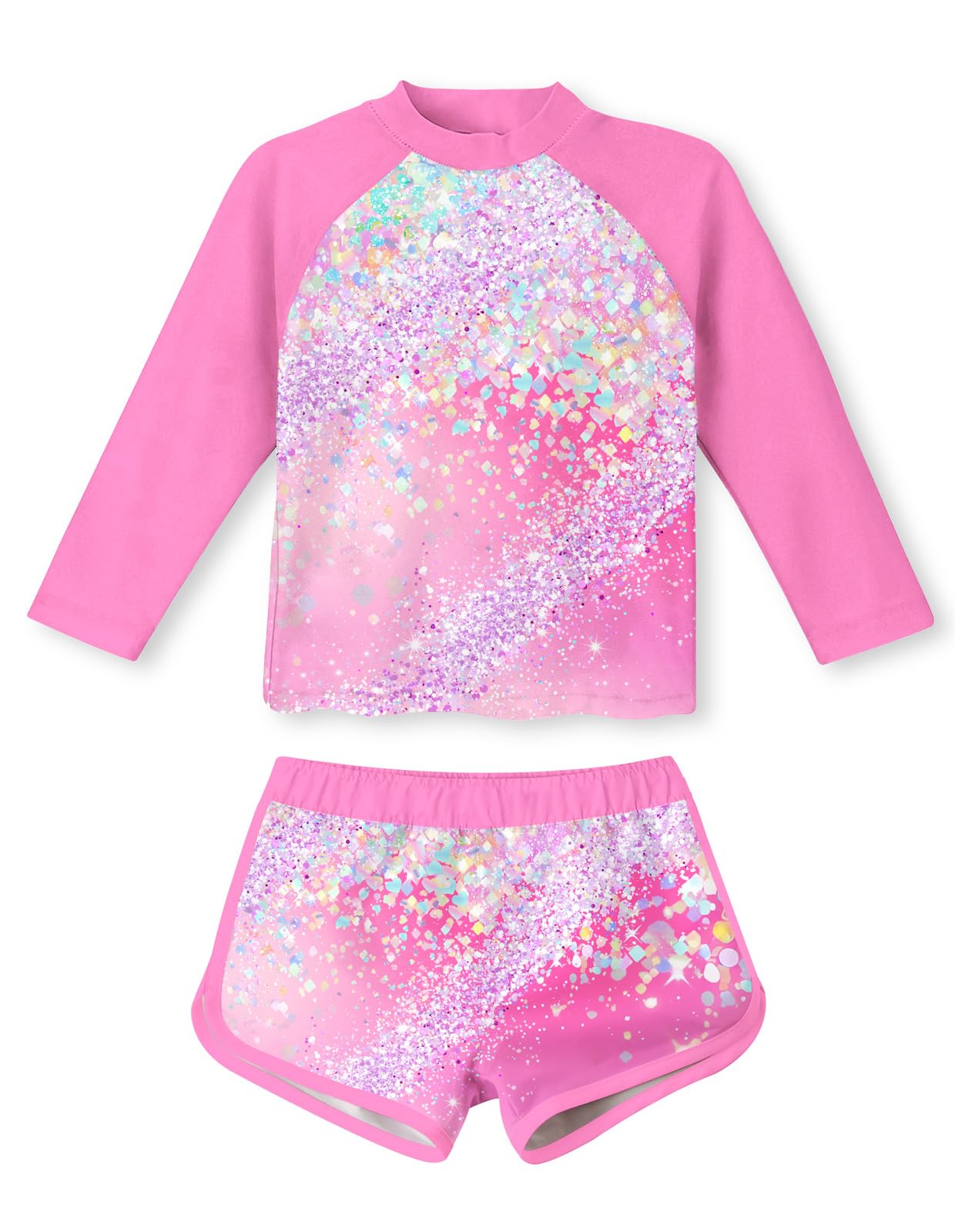Vogseek Girls Rash Guard Two Pieces Swimsuit Long Sleeve Bathing Suit for 3-10 Years
