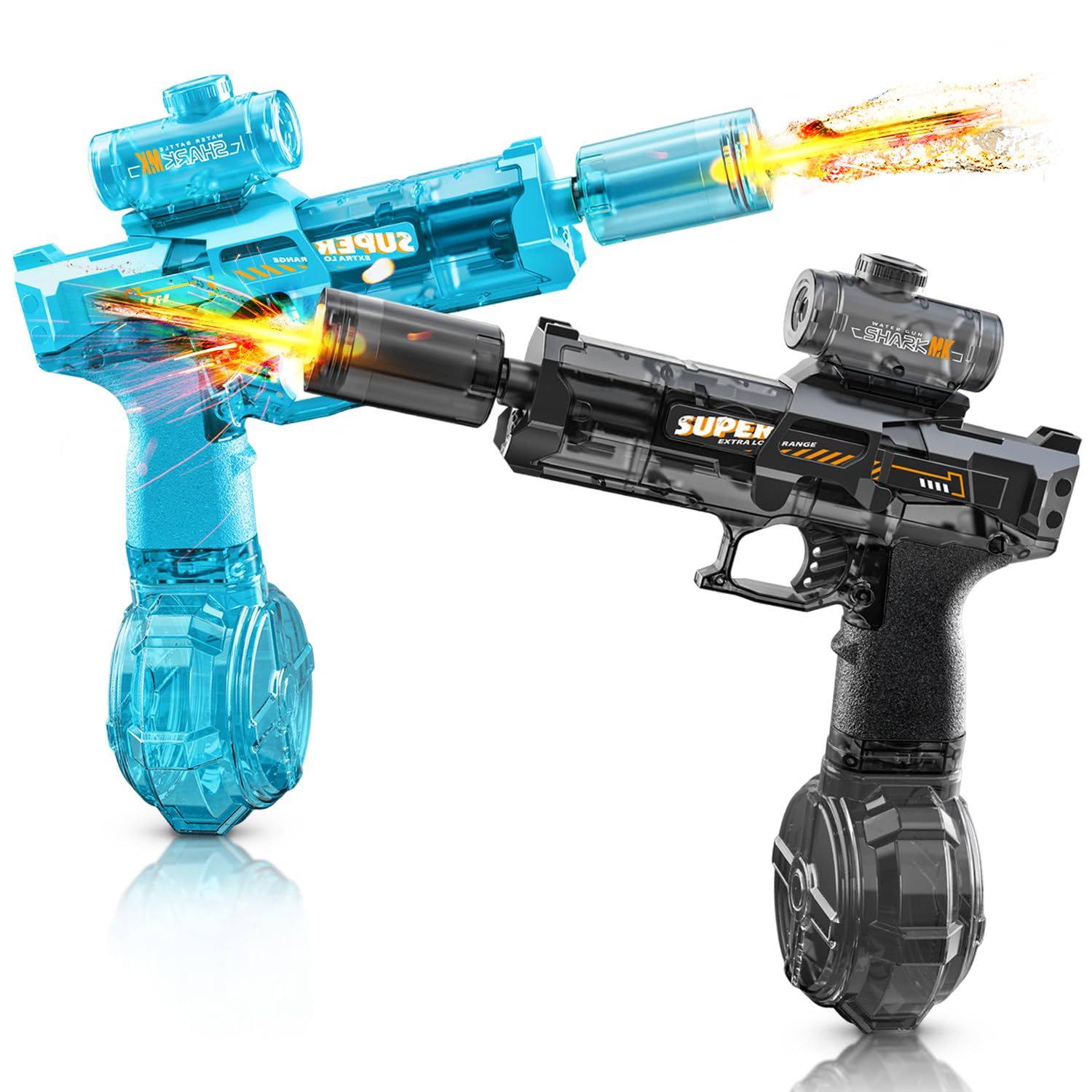 Electric Water Gun for Kids – Motorized Squirt Blaster with LED Lights, 28-32 ft Range