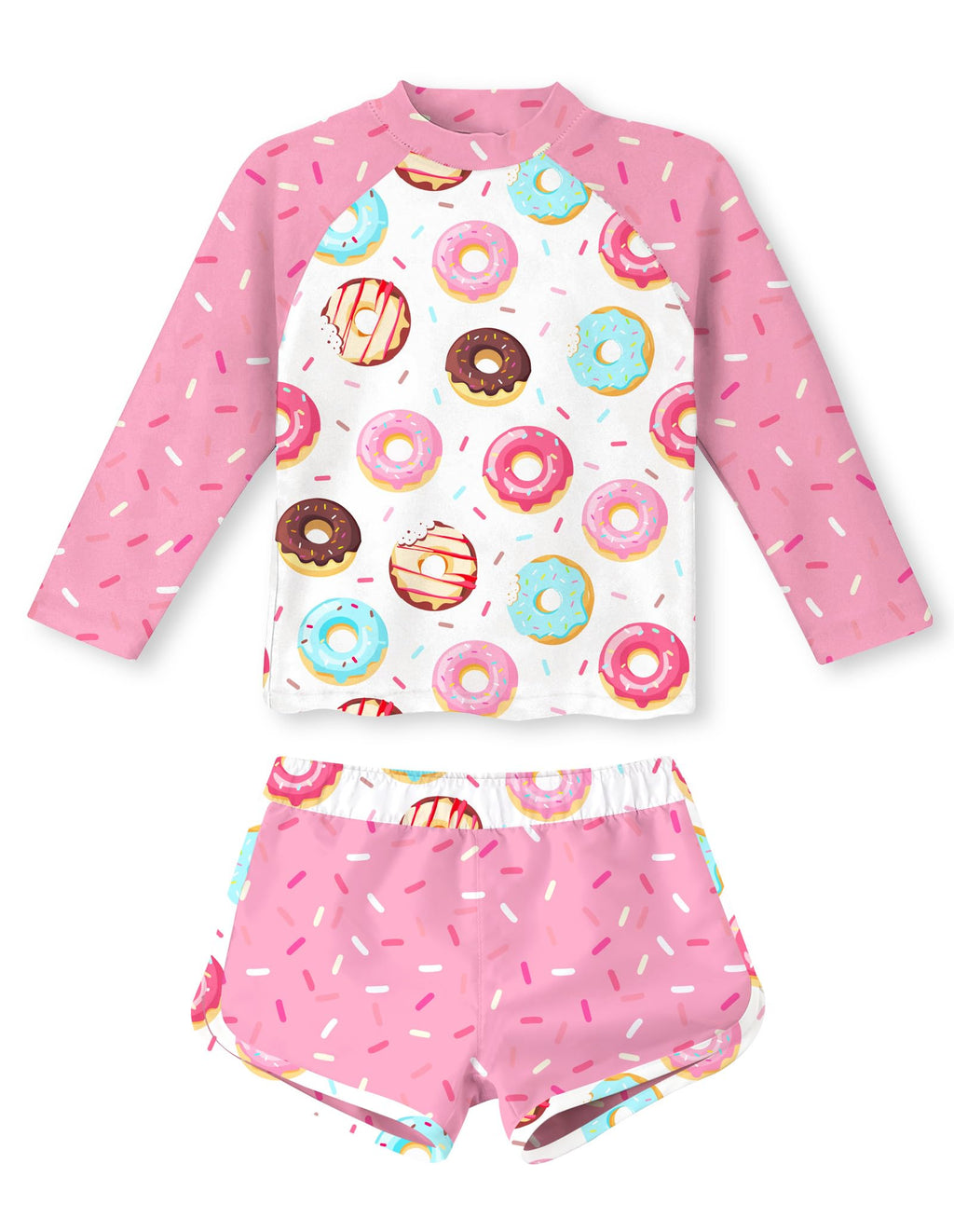 Vogseek Girls Rash Guard Two Pieces Swimsuit Long Sleeve Bathing Suit for 3-10 Years