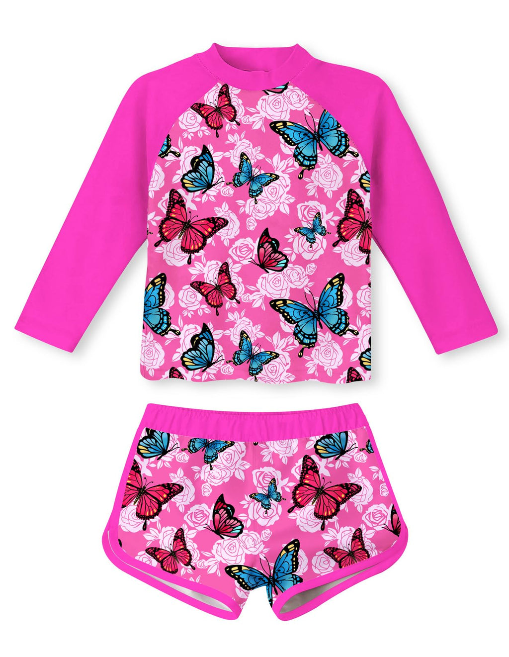 Vogseek Girls Rash Guard Two Pieces Swimsuit Long Sleeve Bathing Suit for 3-10 Years