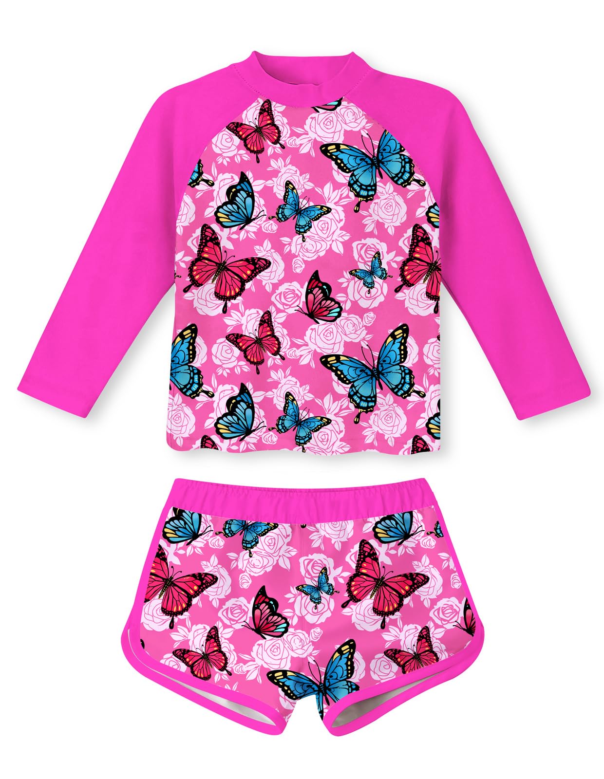 Vogseek Girls Rash Guard Two Pieces Swimsuit Long Sleeve Bathing Suit for 3-10 Years