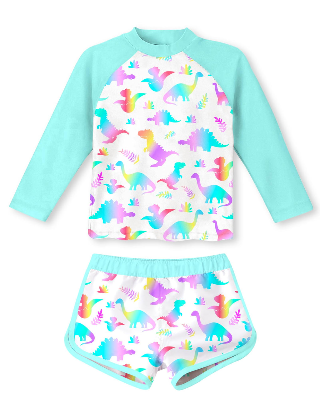 Vogseek Girls Rash Guard Two Pieces Swimsuit Long Sleeve Bathing Suit for 3-10 Years