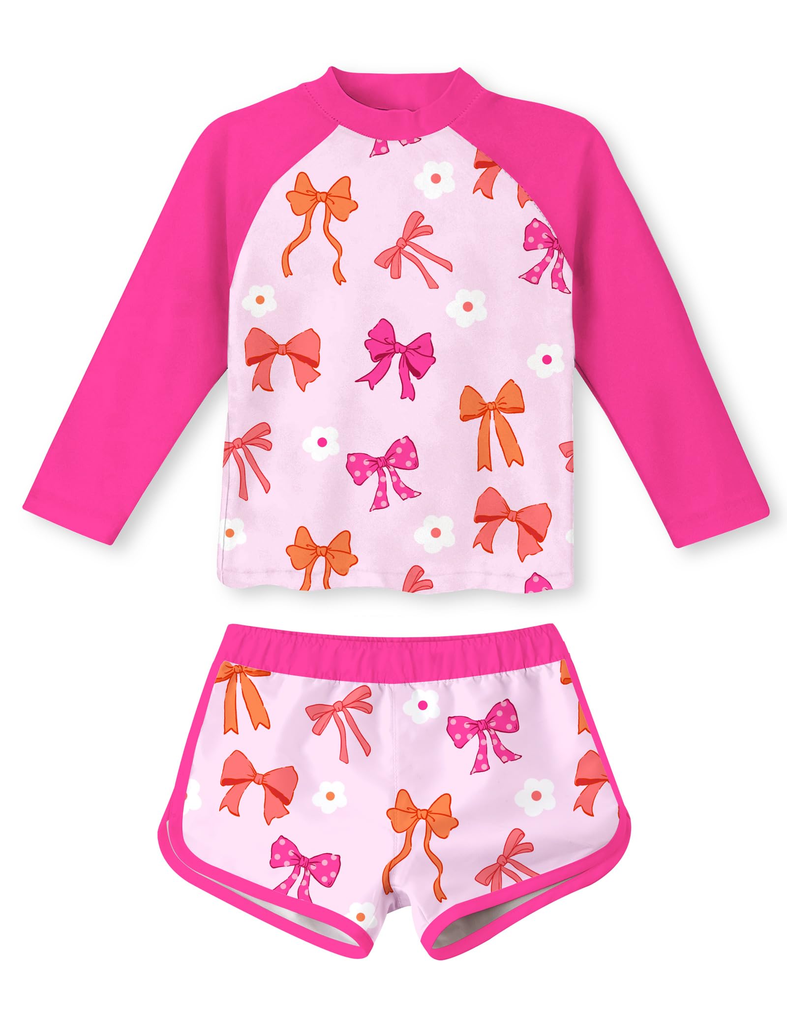 Vogseek Girls Rash Guard Two Pieces Swimsuit Long Sleeve Bathing Suit for 3-10 Years
