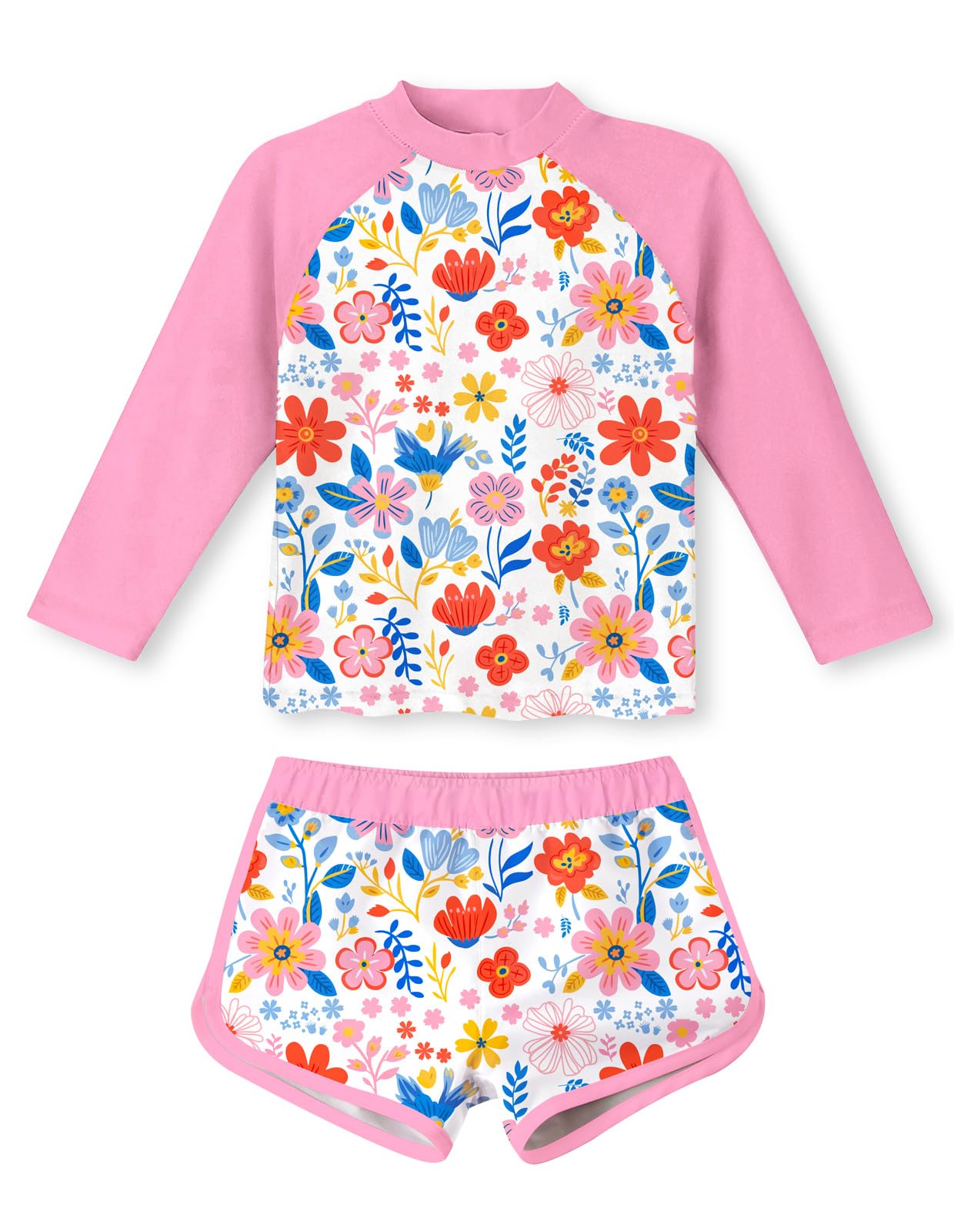 Vogseek Girls Rash Guard Two Pieces Swimsuit Long Sleeve Bathing Suit for 3-10 Years