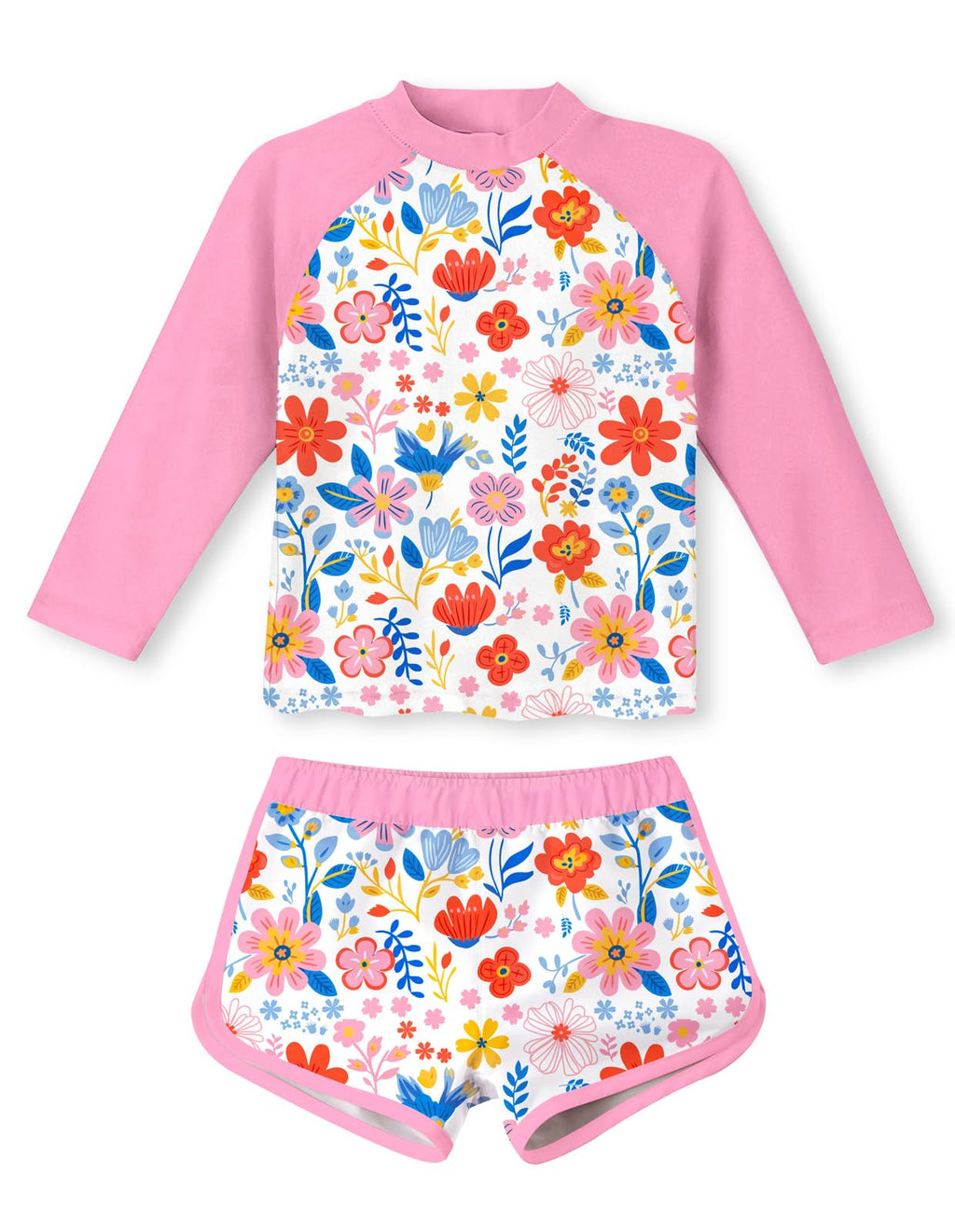Vogseek Girls Rash Guard Two Pieces Swimsuit Long Sleeve Bathing Suit for 3-10 Years