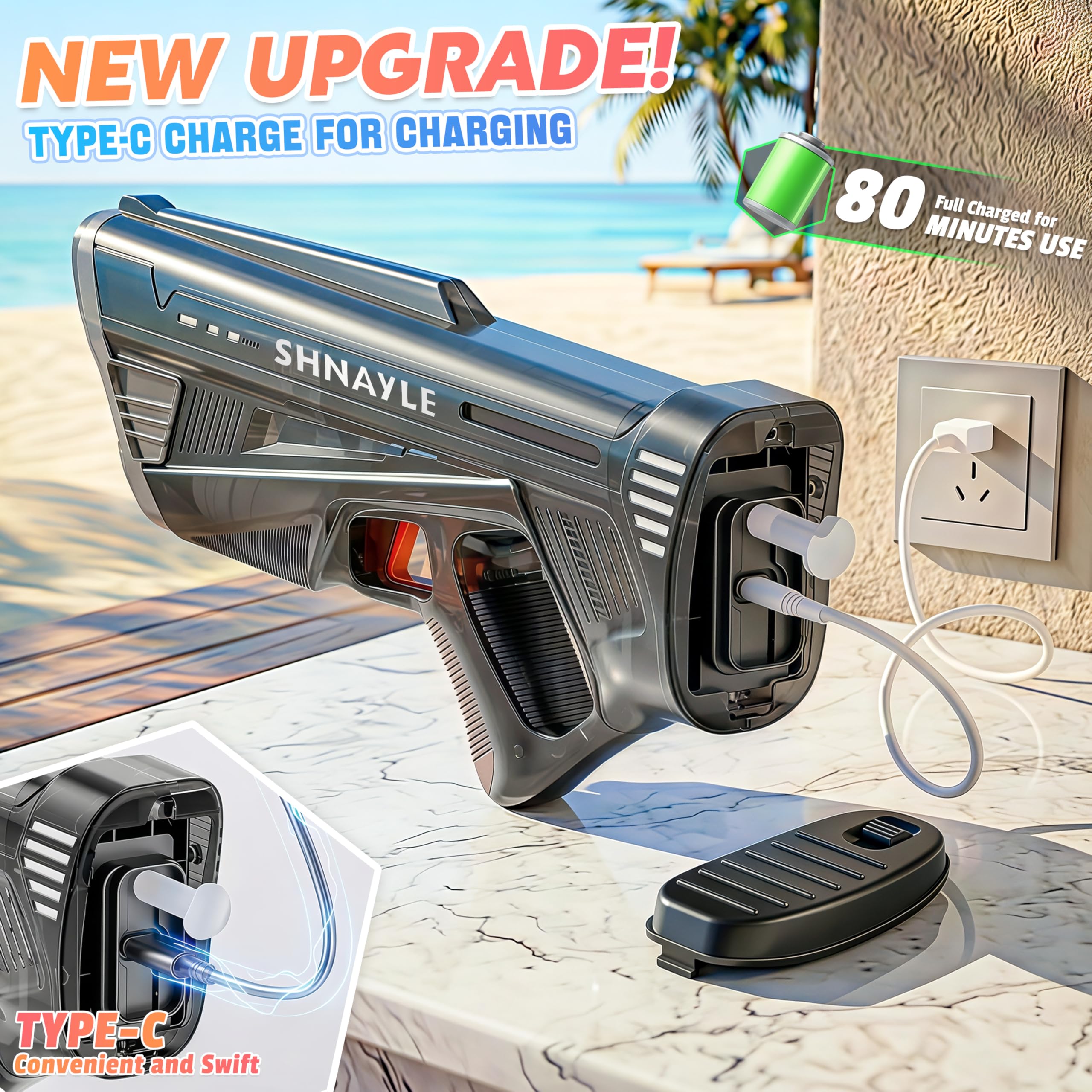 Electric Water blaster  2-Pack – USB-C Rechargeable,