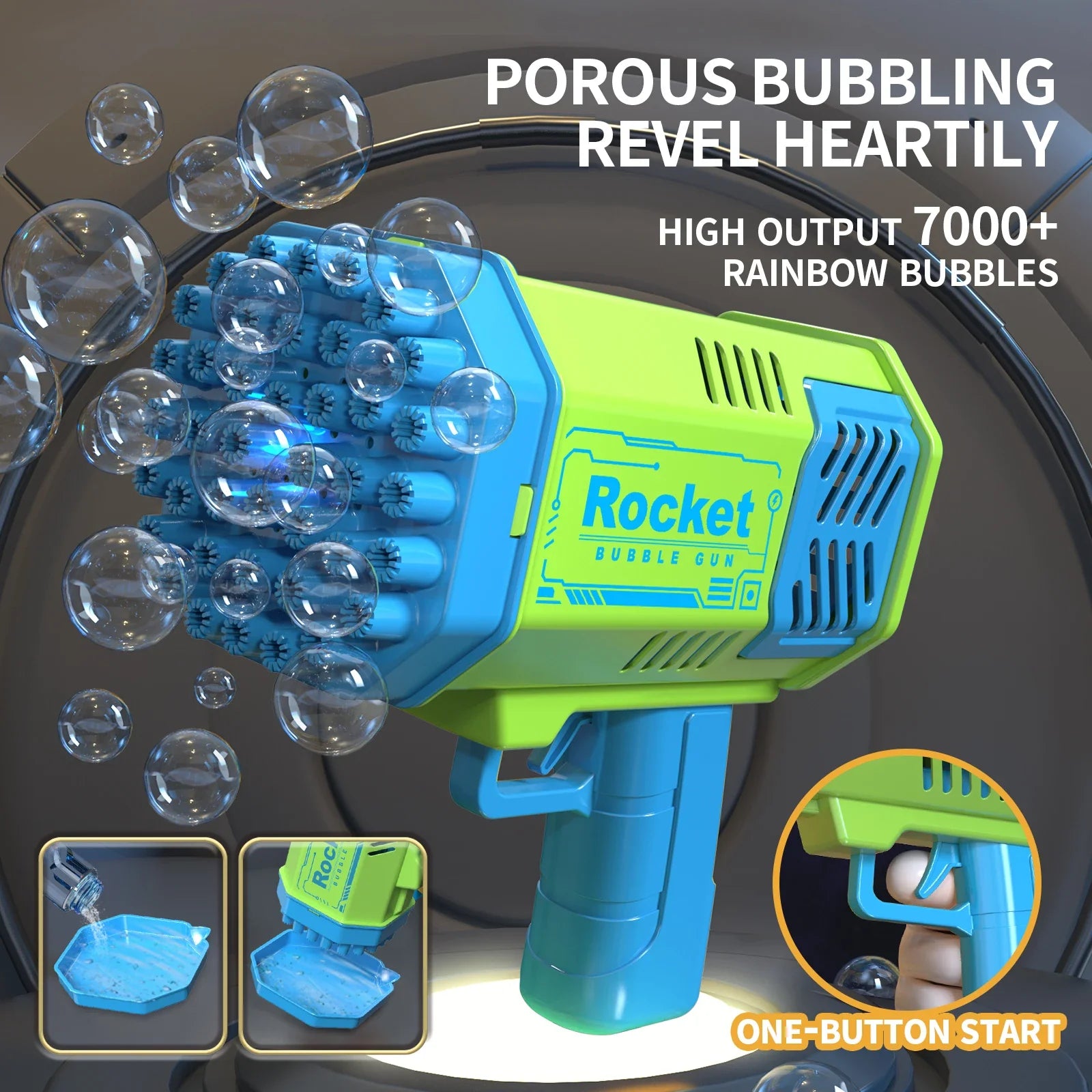 40 hole handheld light bubble gun