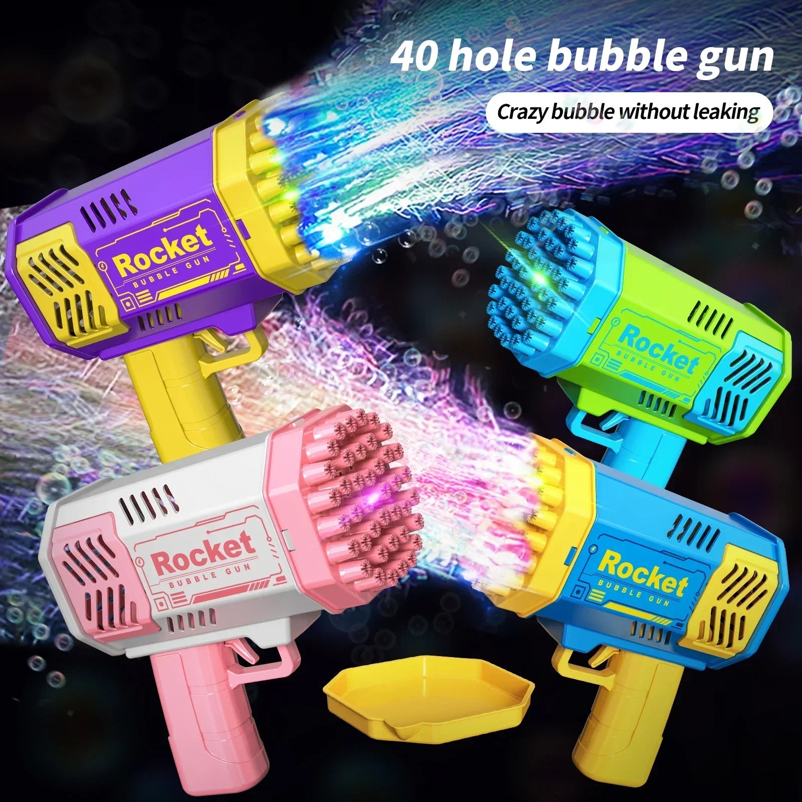 40 hole handheld light bubble gun