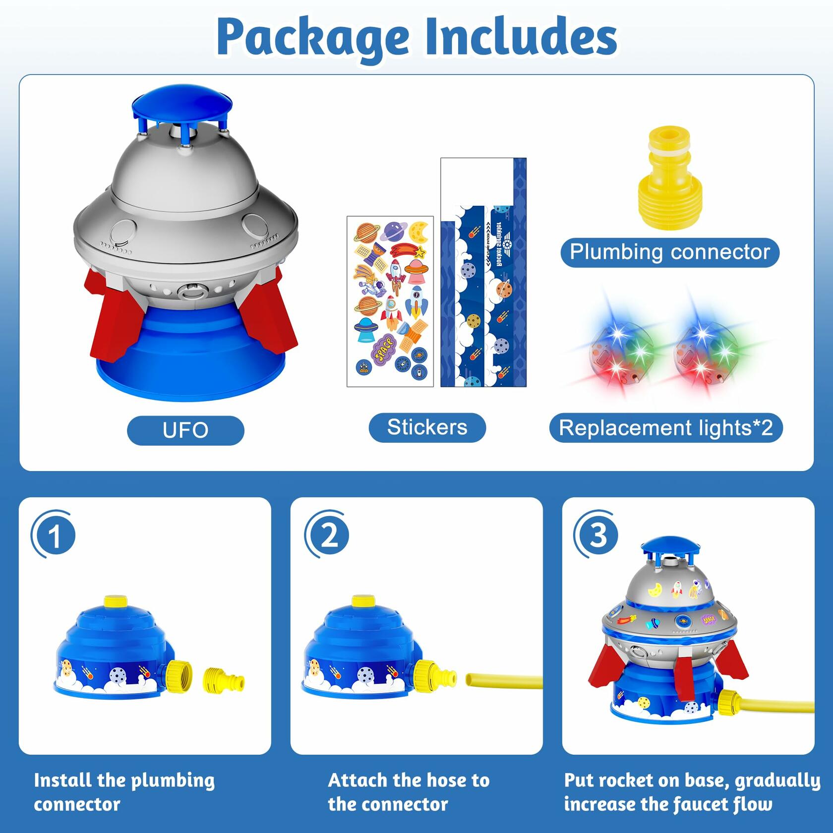 UFO Water Sprinkler Toy for Kids